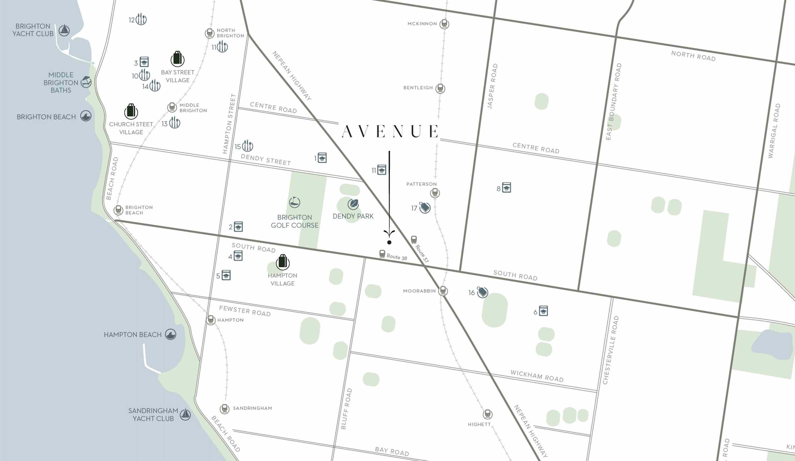 Avenue Estate - Brighton East Location map