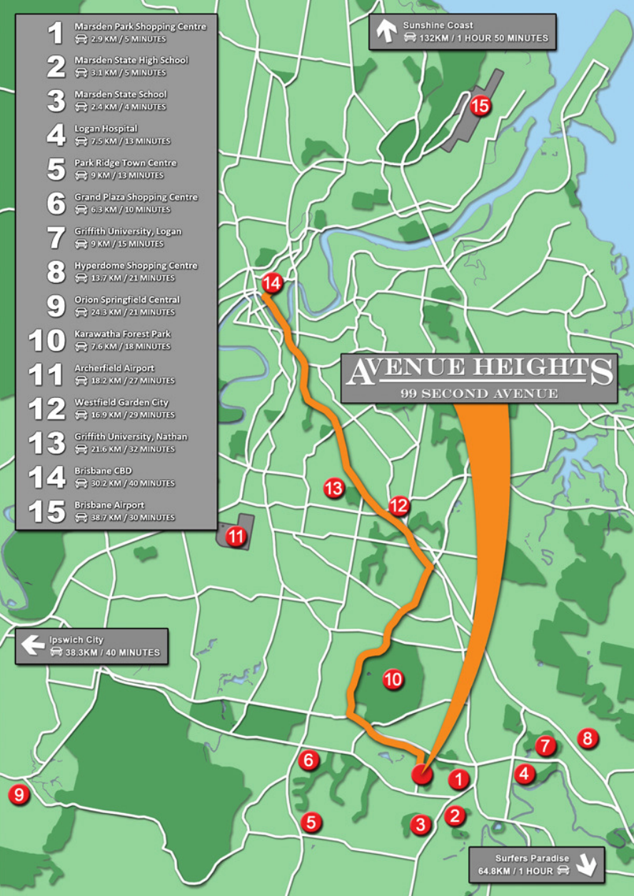 Avenue Heights Estate - Marsden Location map
