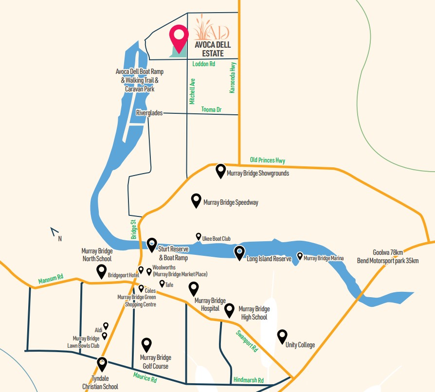 Avoca Dell Estate - Avoca Dell Location Map