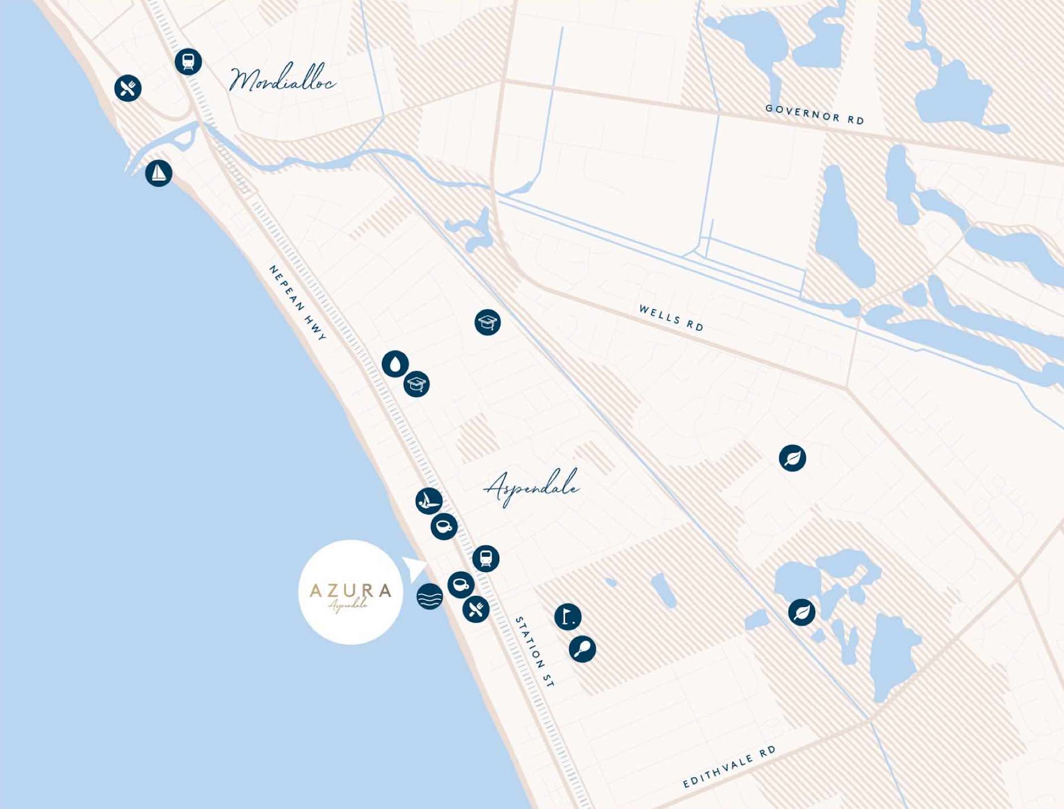 Azura Estate - Aspendale Location map