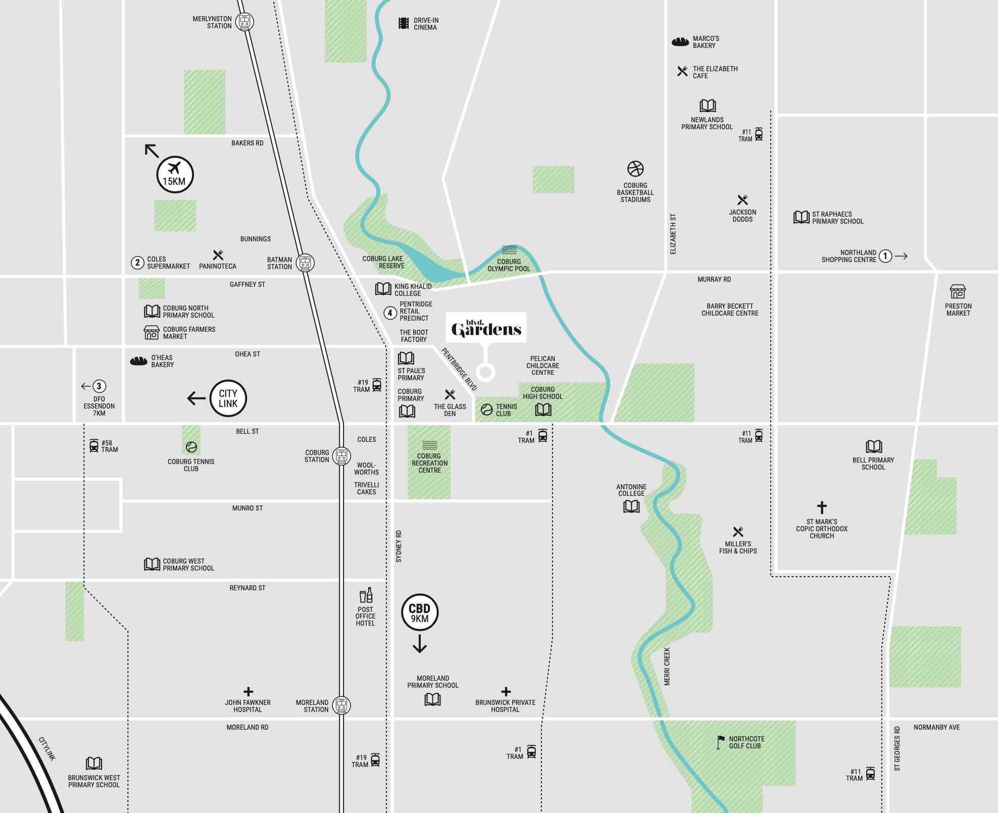 BLVD Gardens Coburg Location map