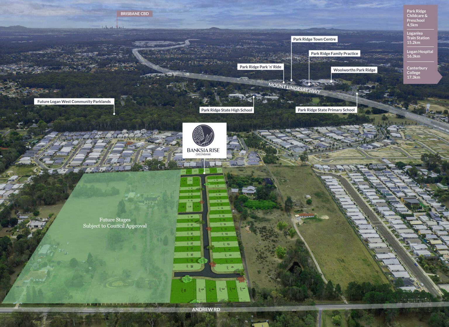 Banksia Rise Estate - Greenbank Aerial