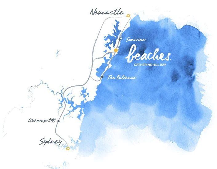 Beaches Estate - Catherine Hill Bay Location Map