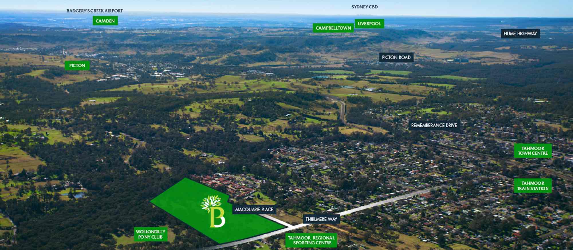 Belford Park Estate - Tahmoor Aerial