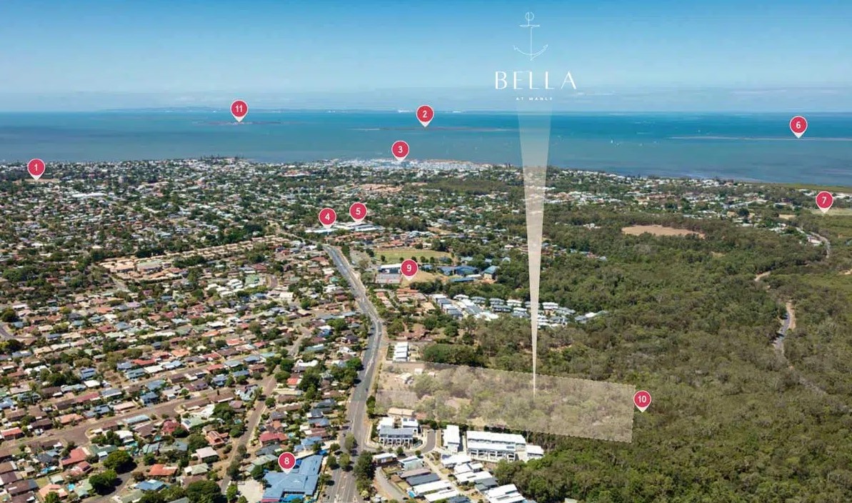 Bella at Manly Townhomes - Manly West Aerial