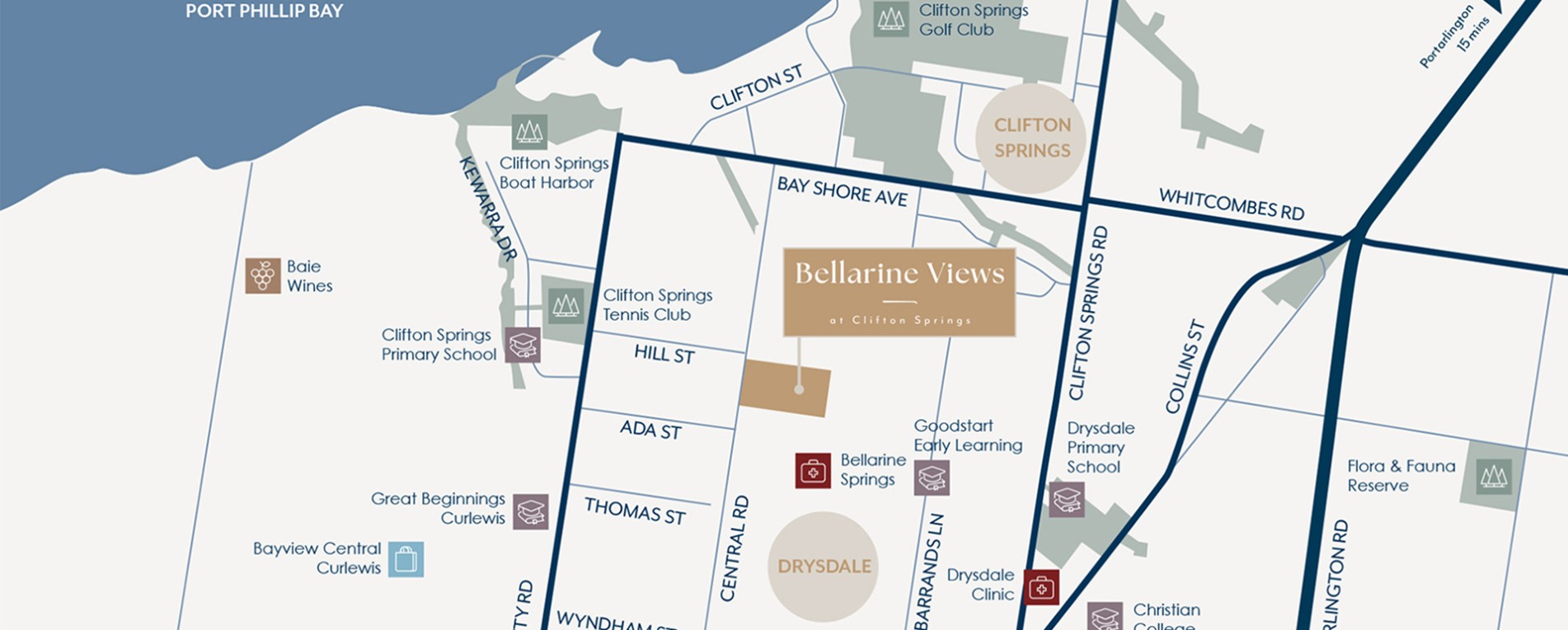Bellarine Views Estate - Clifton Springs Location Map