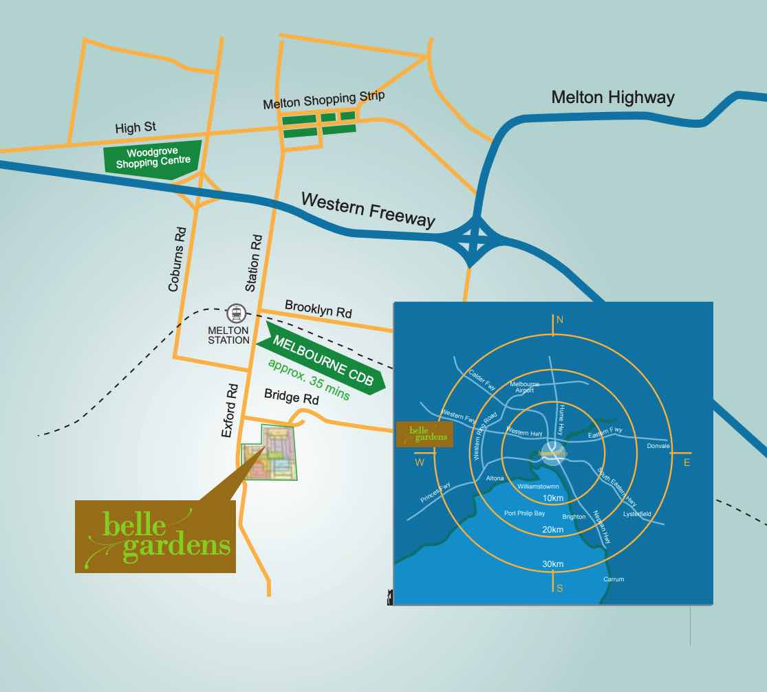 Belle Gardens Estate - Melton South Location map