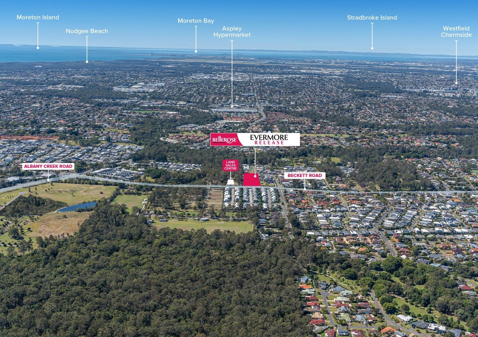 Bellerose Evermore Estate - Bridgeman Downs Aerial