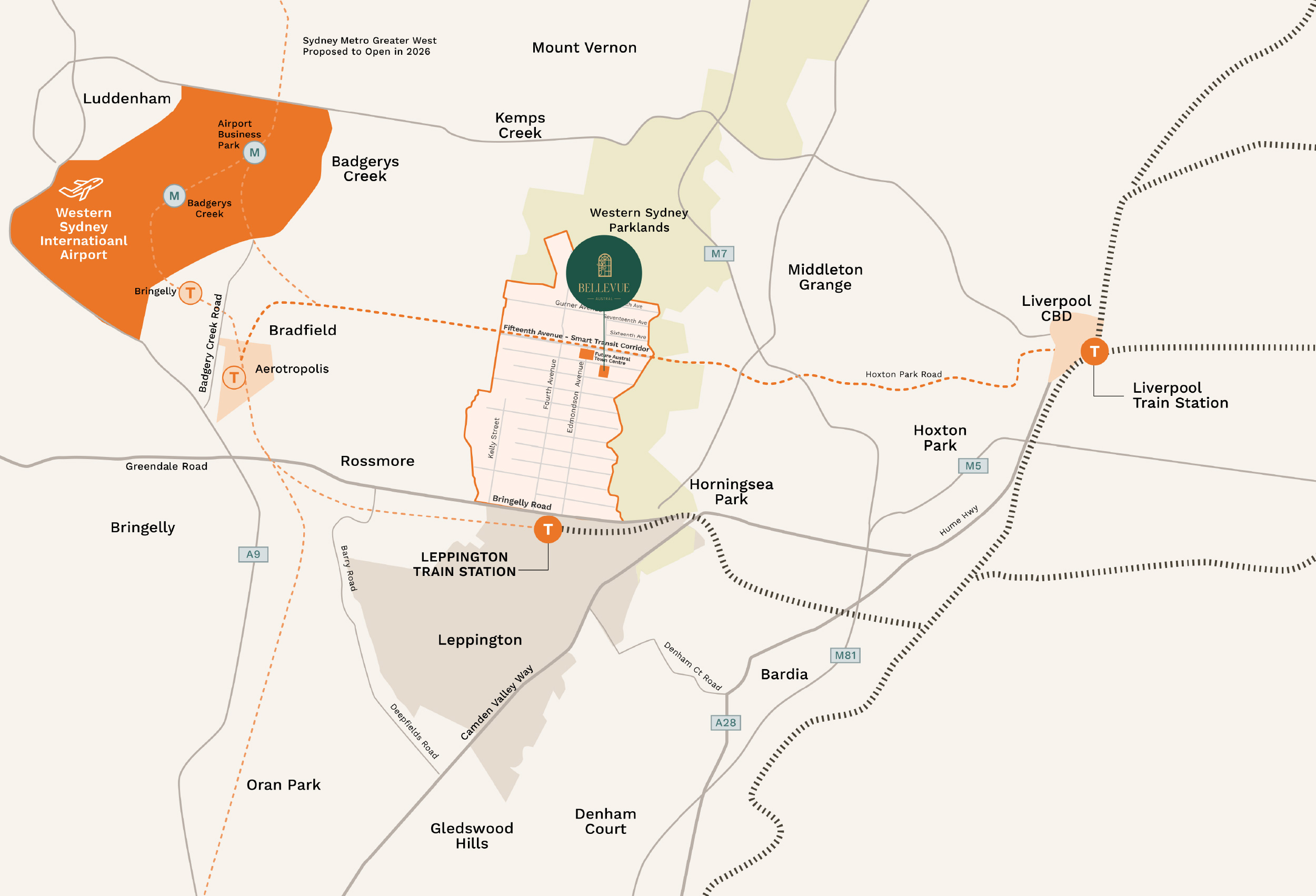 Bellevue Estate - Austral Location Map
