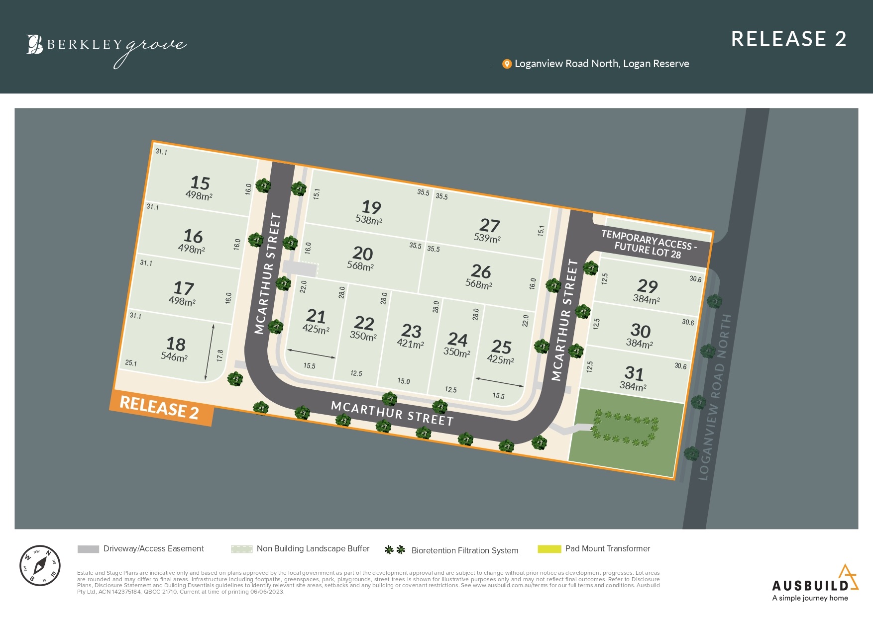 Berkley Grove Estate - Logan Reserve Release Map