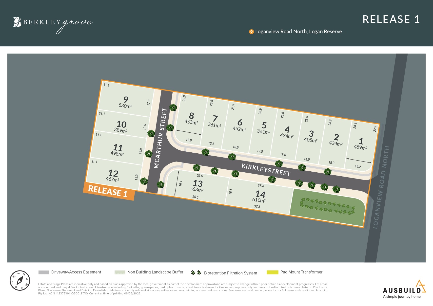 Berkley Grove Estate - Logan Reserve Release Map