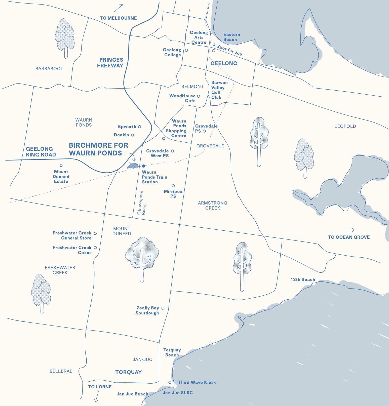 Birchmore for Waurn Ponds Estate - Waurn Ponds Location map