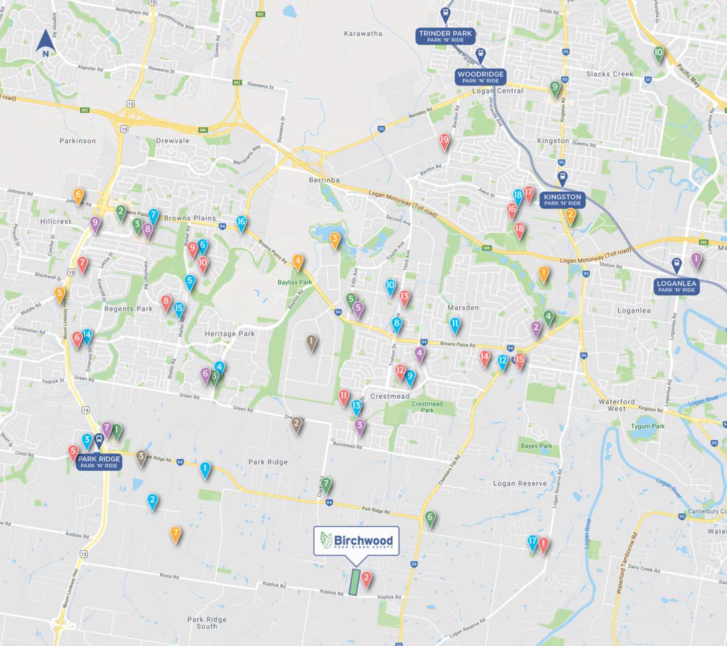Birchwood Estate - Park Ridge Location map