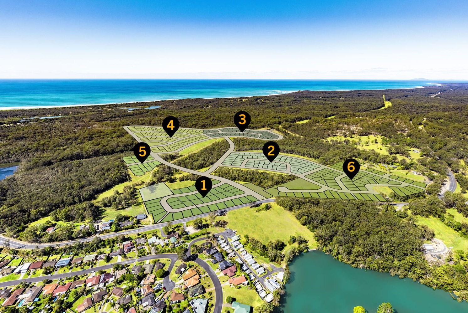 Black Wattle Estate - Urunga Aerial