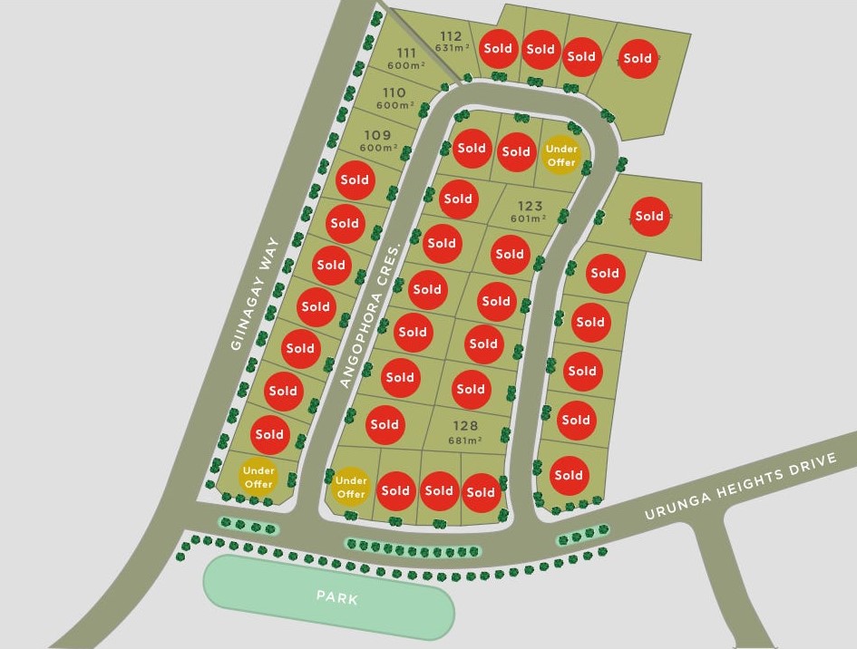Black Wattle Estate - Urunga Release Map