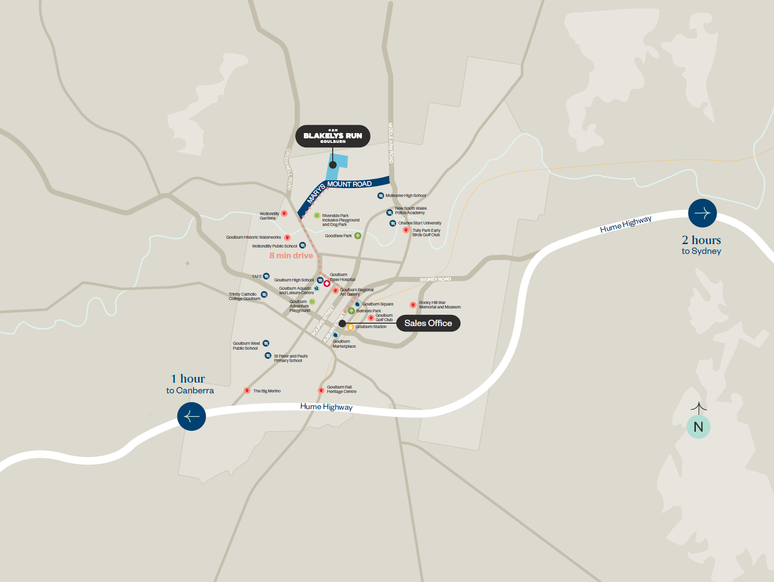 Blakelys Run Estate - Goulburn Location Map