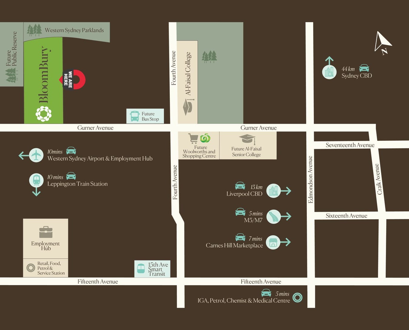 BloomBury Estate - Austral Location Map