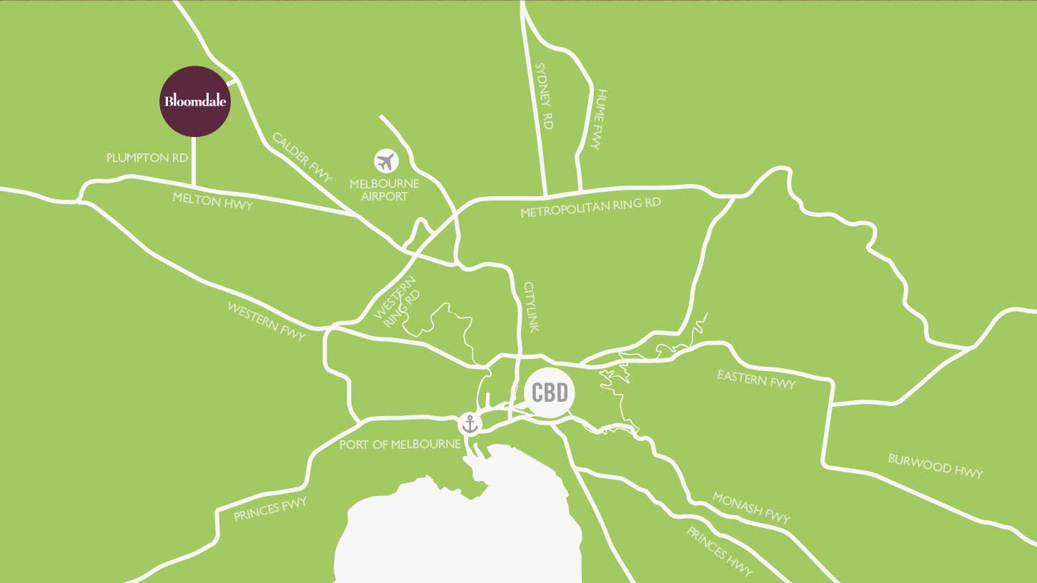 Bloomdale Estate - Diggers Rest Location Map
