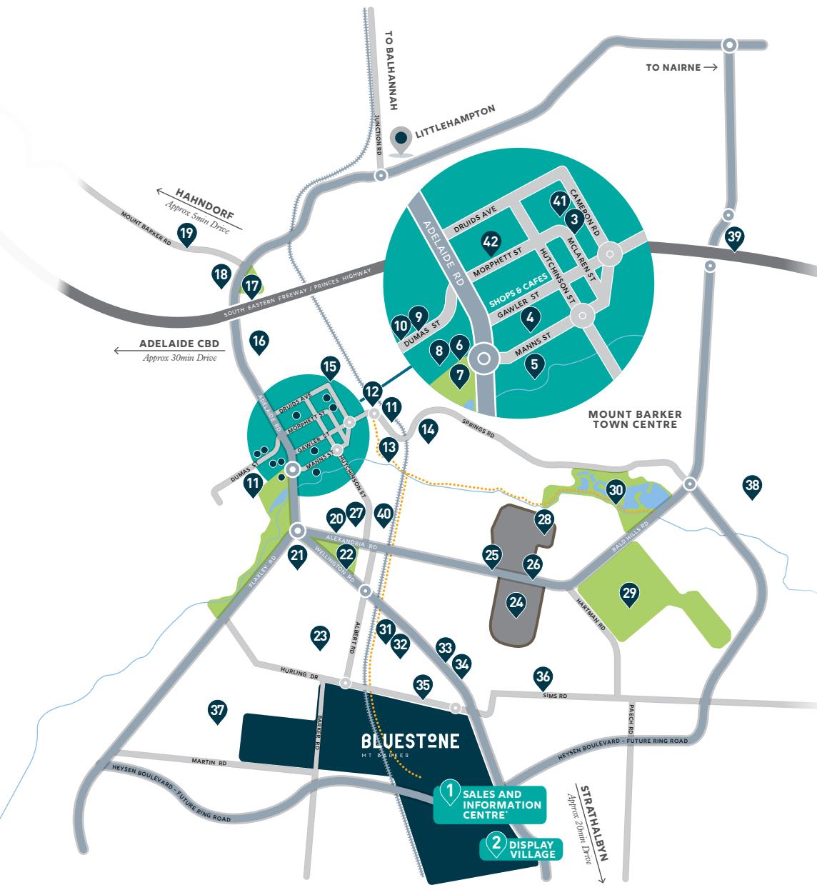 Bluestone Estate - Mount Barker Location map