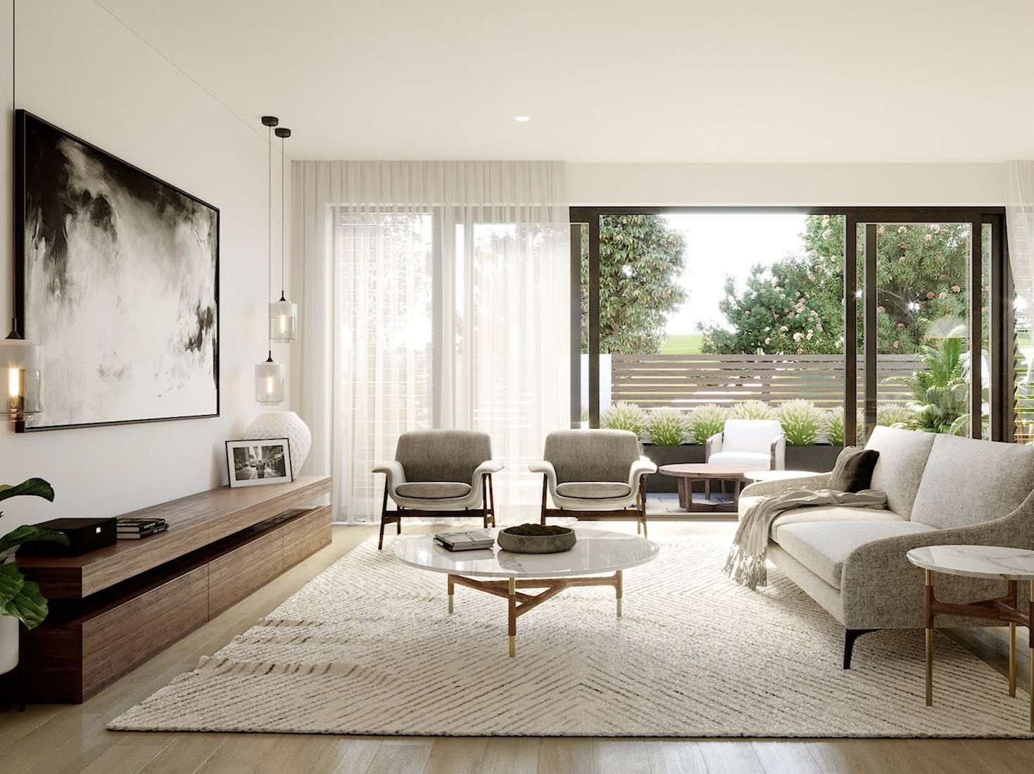 Boddington Gardens Estate - Box Hill Living Aera Render