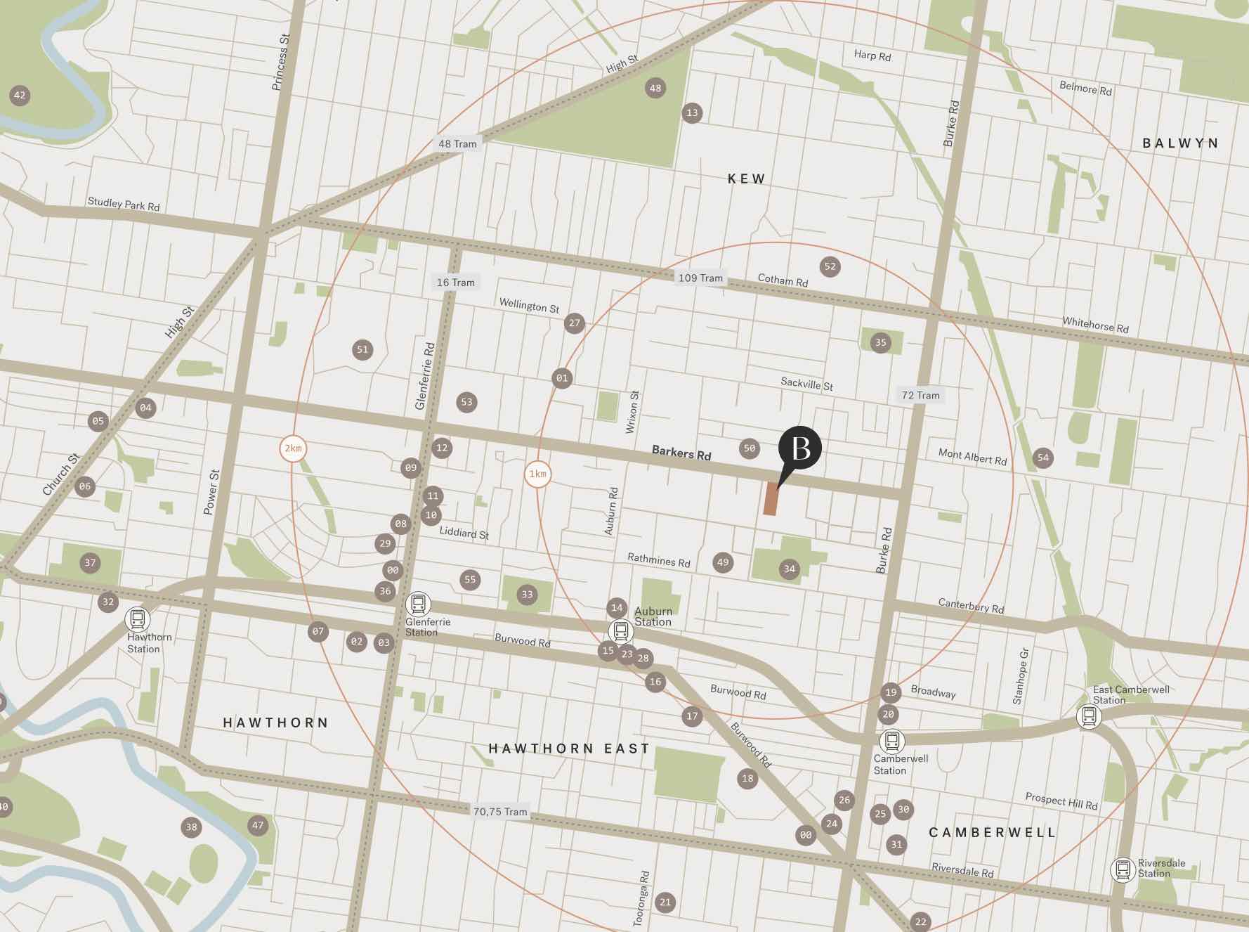 Botanica Estate - Hawthorn East Location map
