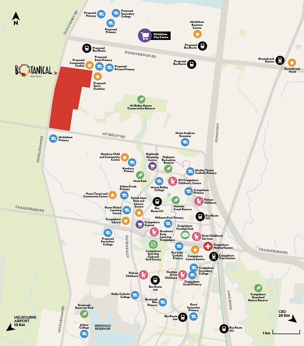 Botanical Estate - Mickleham Location m Location Map