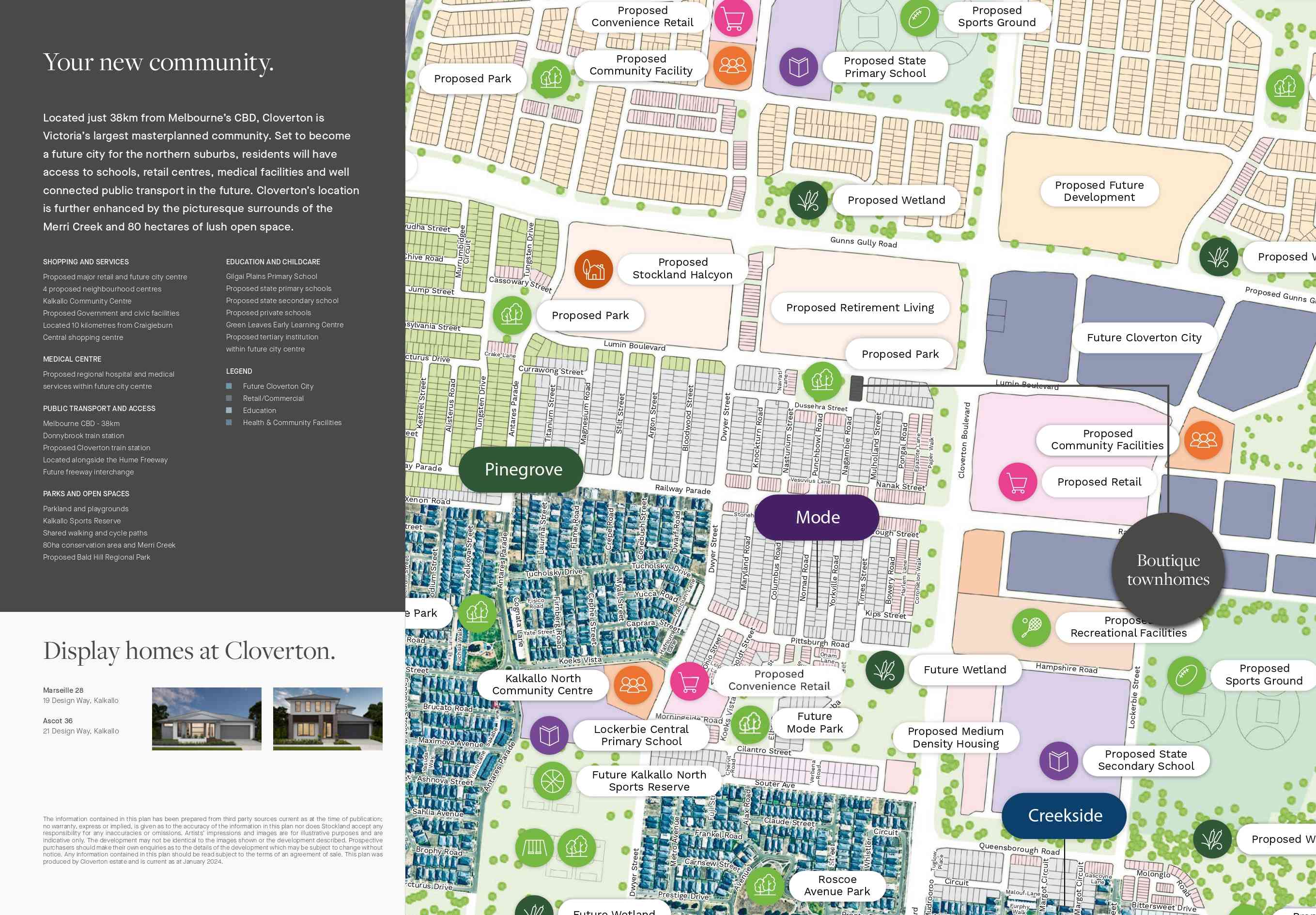 Boutique Homes Townhomes at Stockland Cloverton - Kalkall Location Map