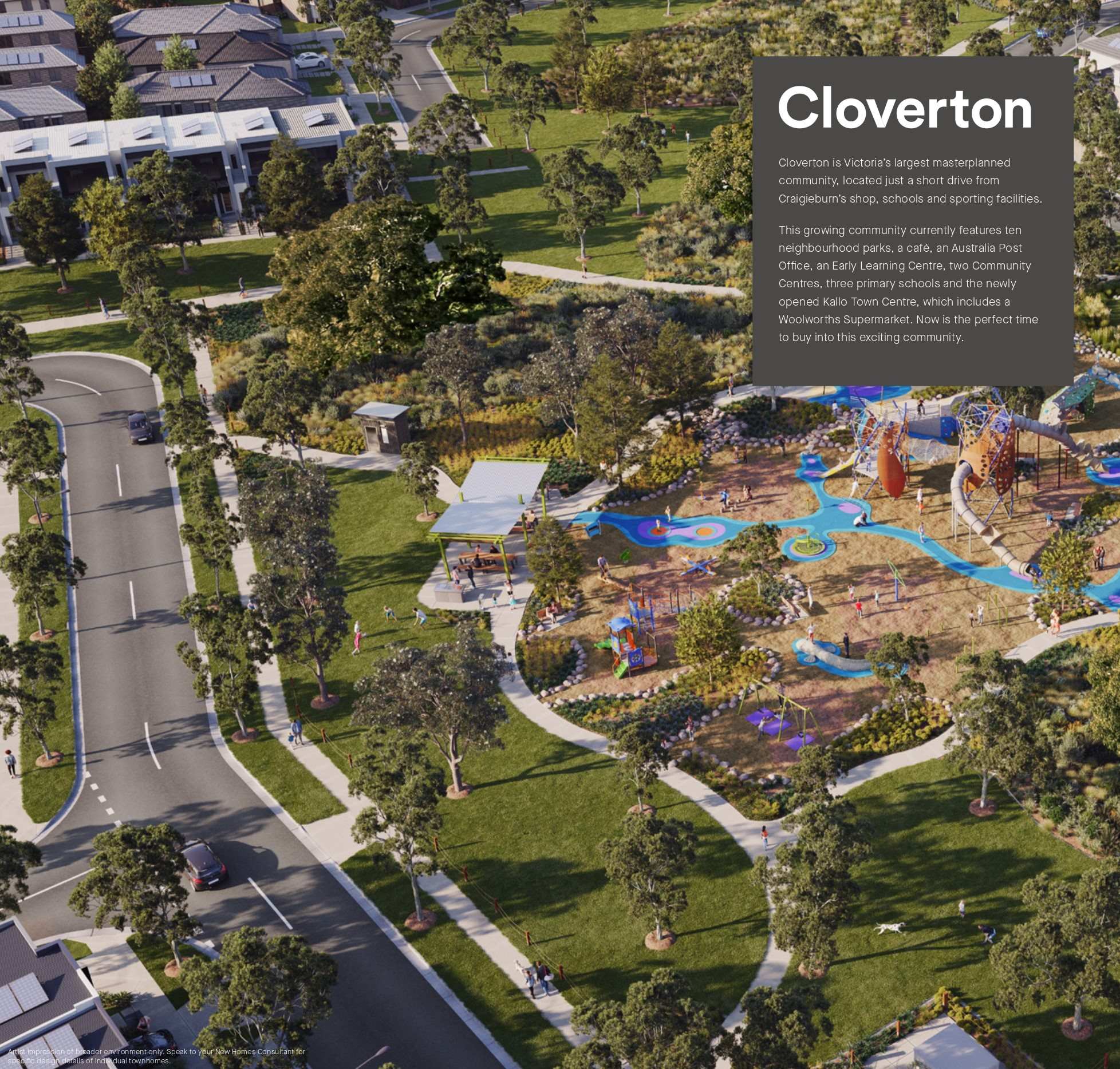Boutique Homes Townhomes at Stockland Cloverton - Kalkallo Aerial