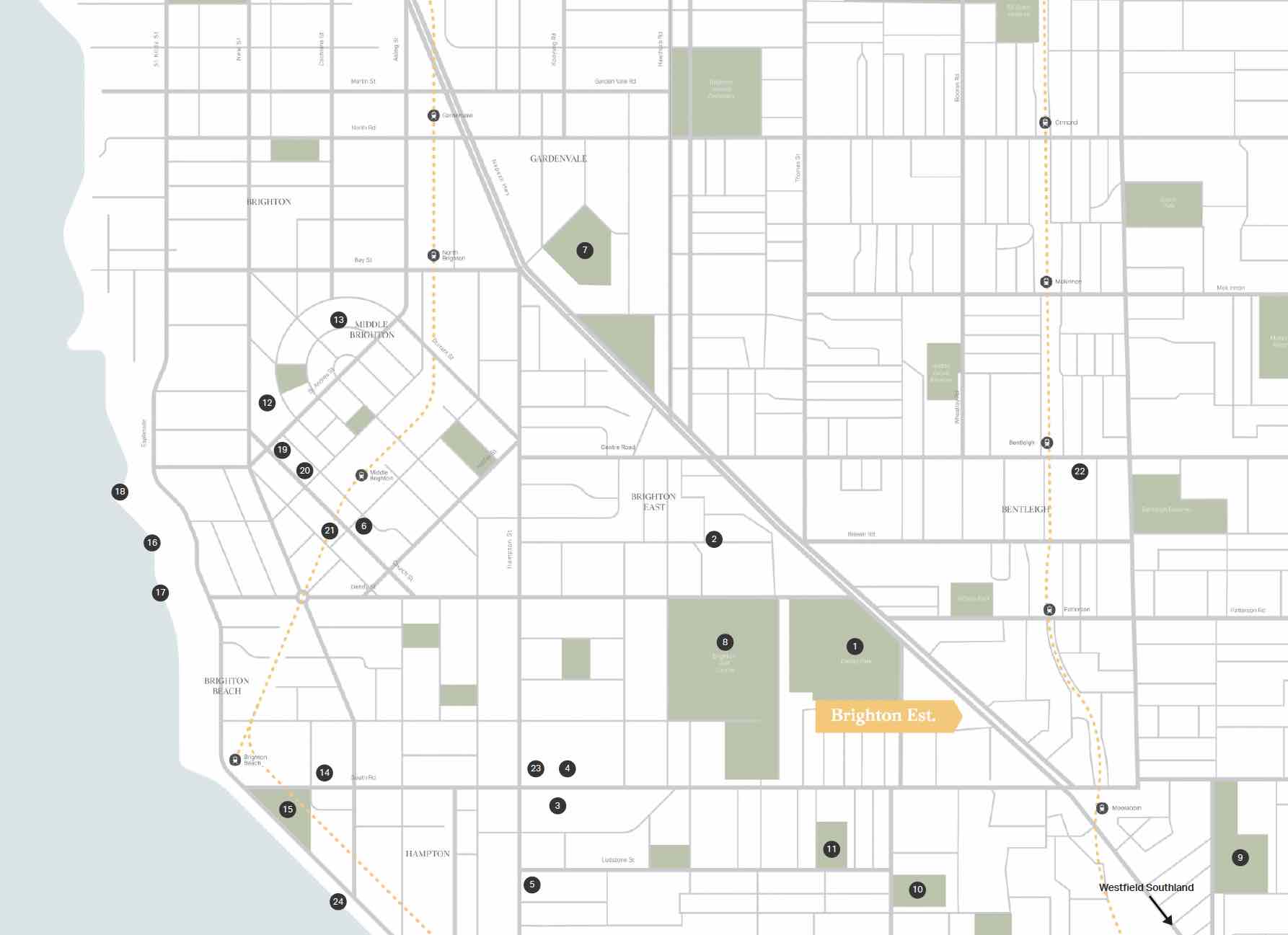 Brighton Est Estate - Brighton East Location map
