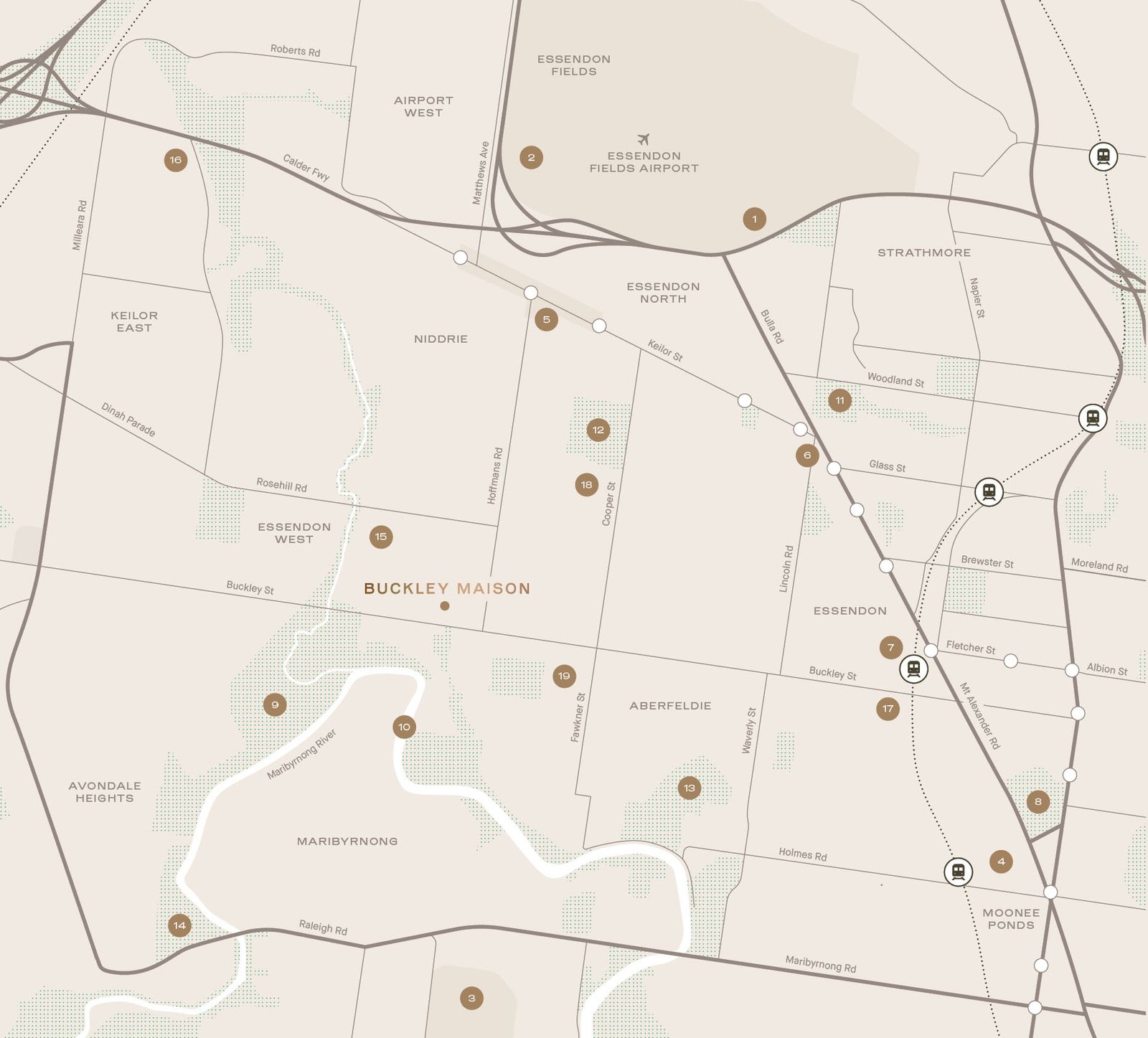 Buckley Maison Townhomes - Essendon West Location Map