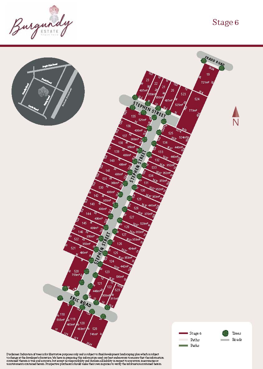 Burgundy Estate - Angle Vale Release Map