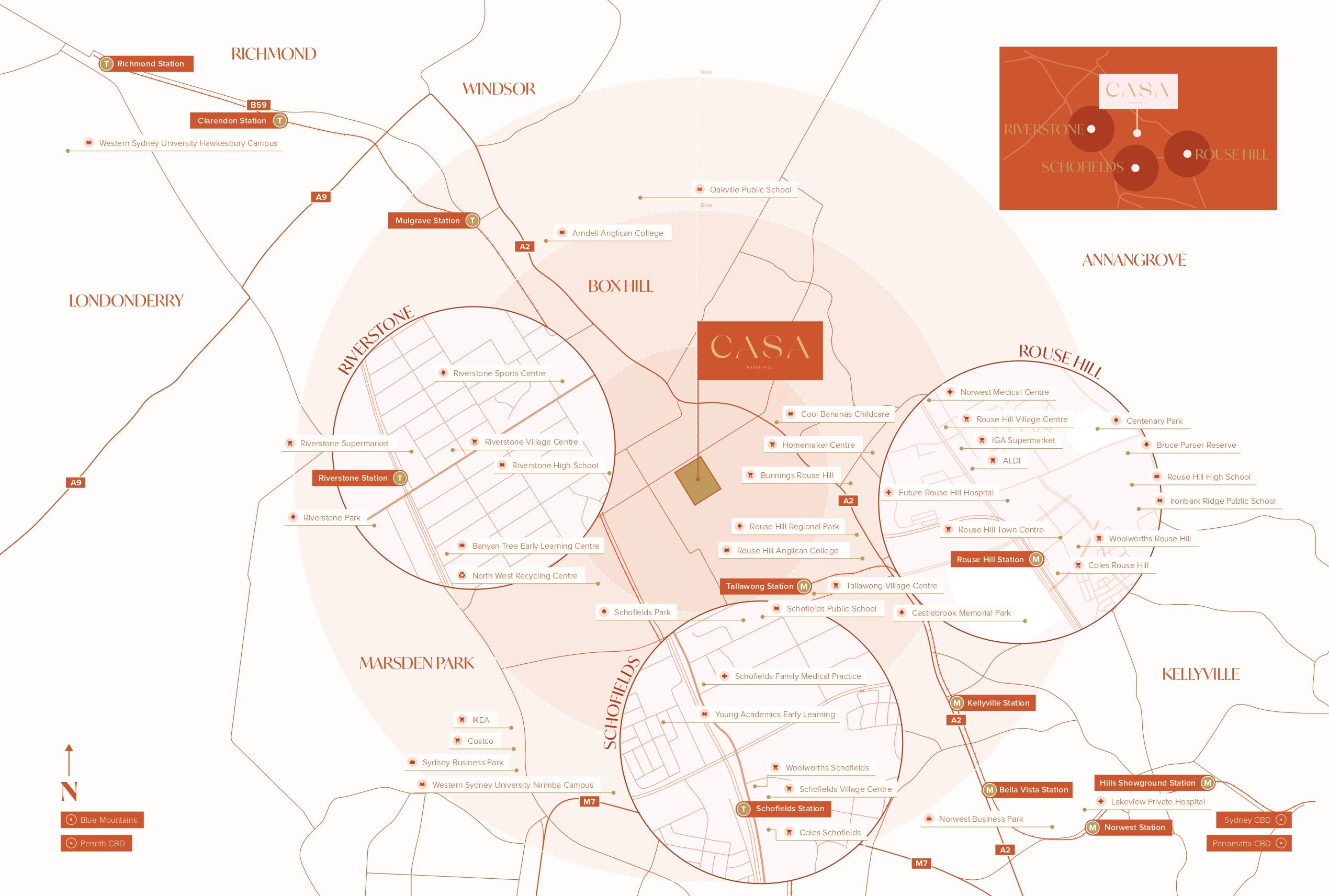 CASA at Sapphire Estate - Rouse Hill Location Map