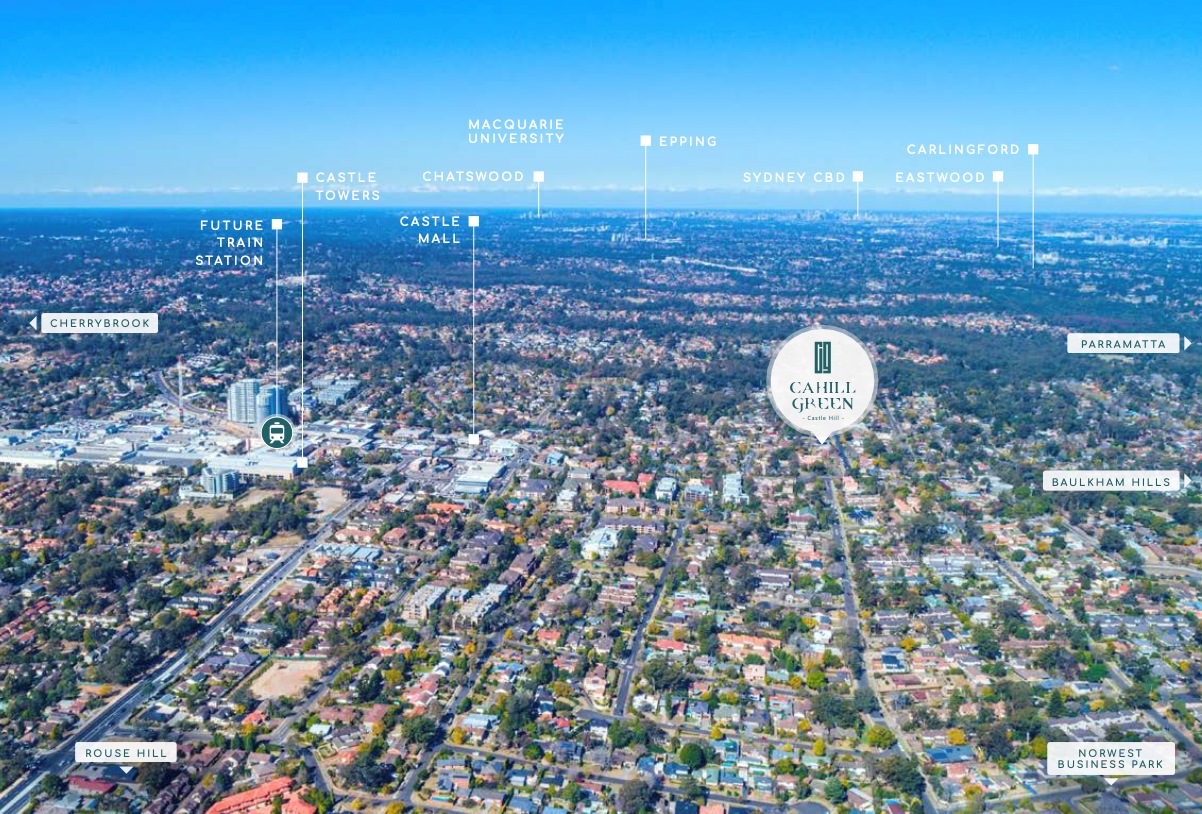 Cahill Green Townhouses - Castle Hill Location Map