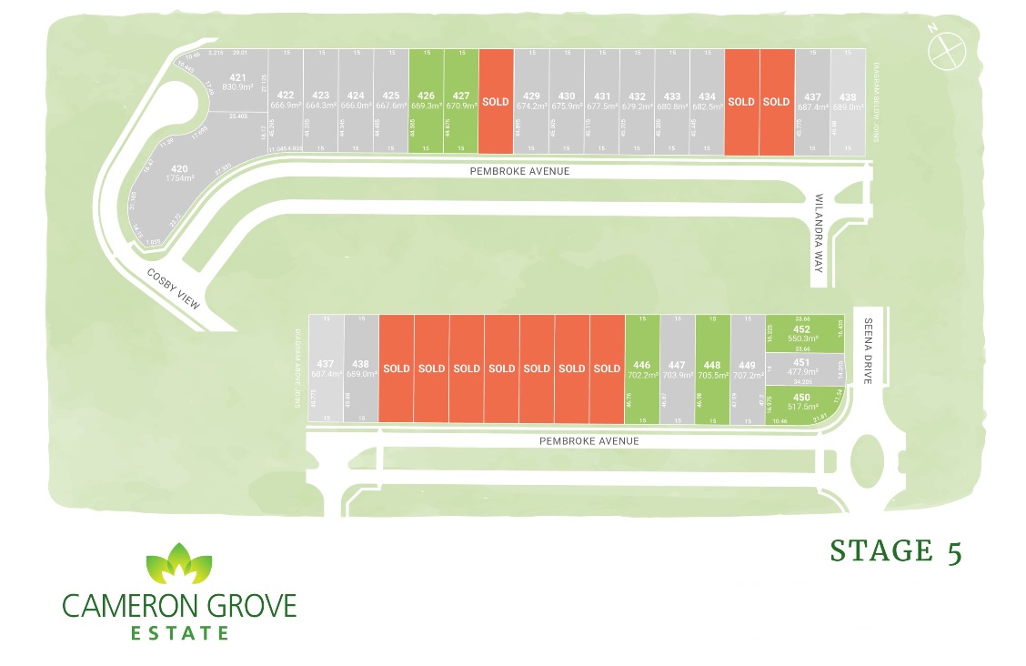 Cameron Grove Estate - Cameron Park Release Map