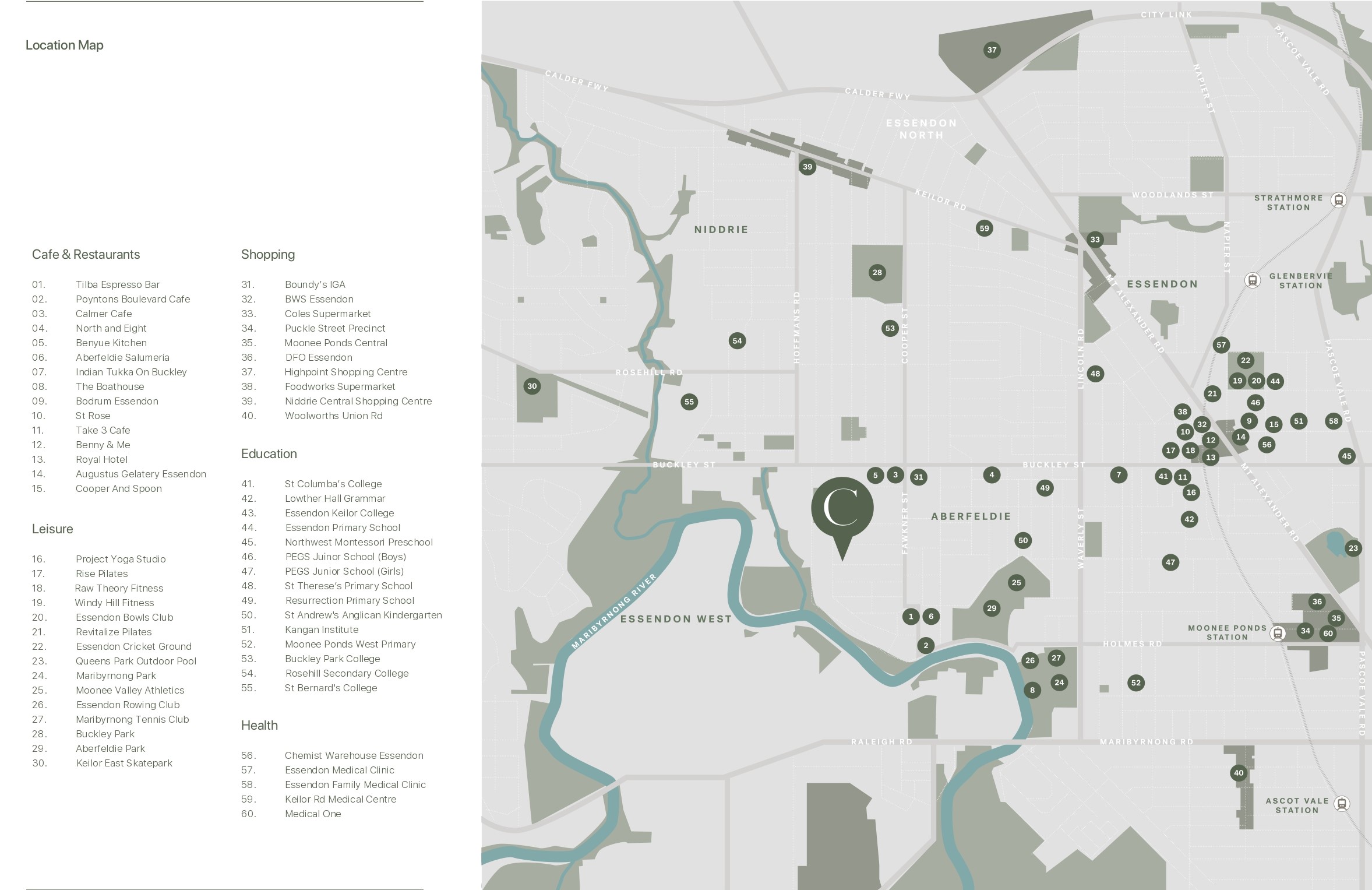 Carolina Place - Aberfeldie Location Map