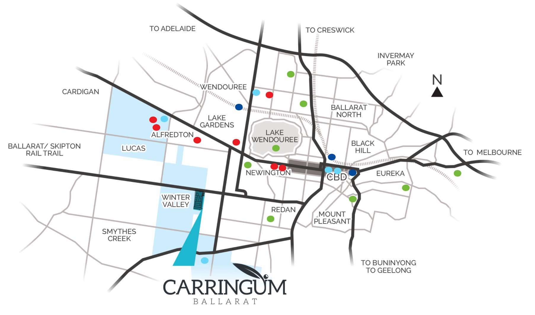 Carringum Ballarat Estate - Winter Valley Location m Location Map