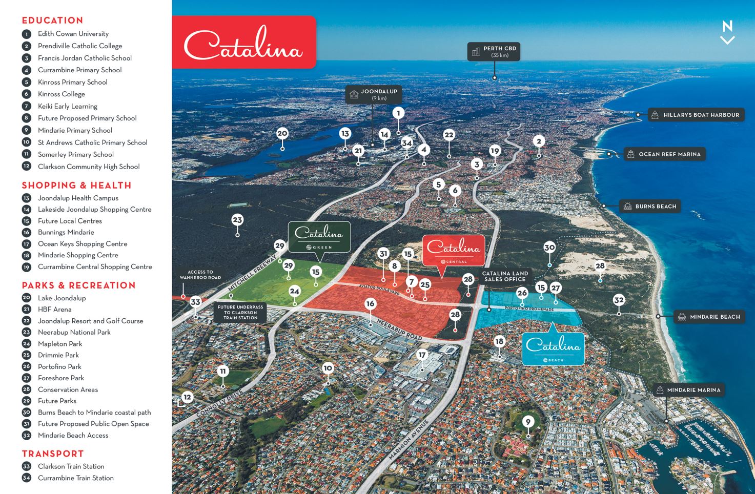 Catalina Estate - Mindarie Location Map