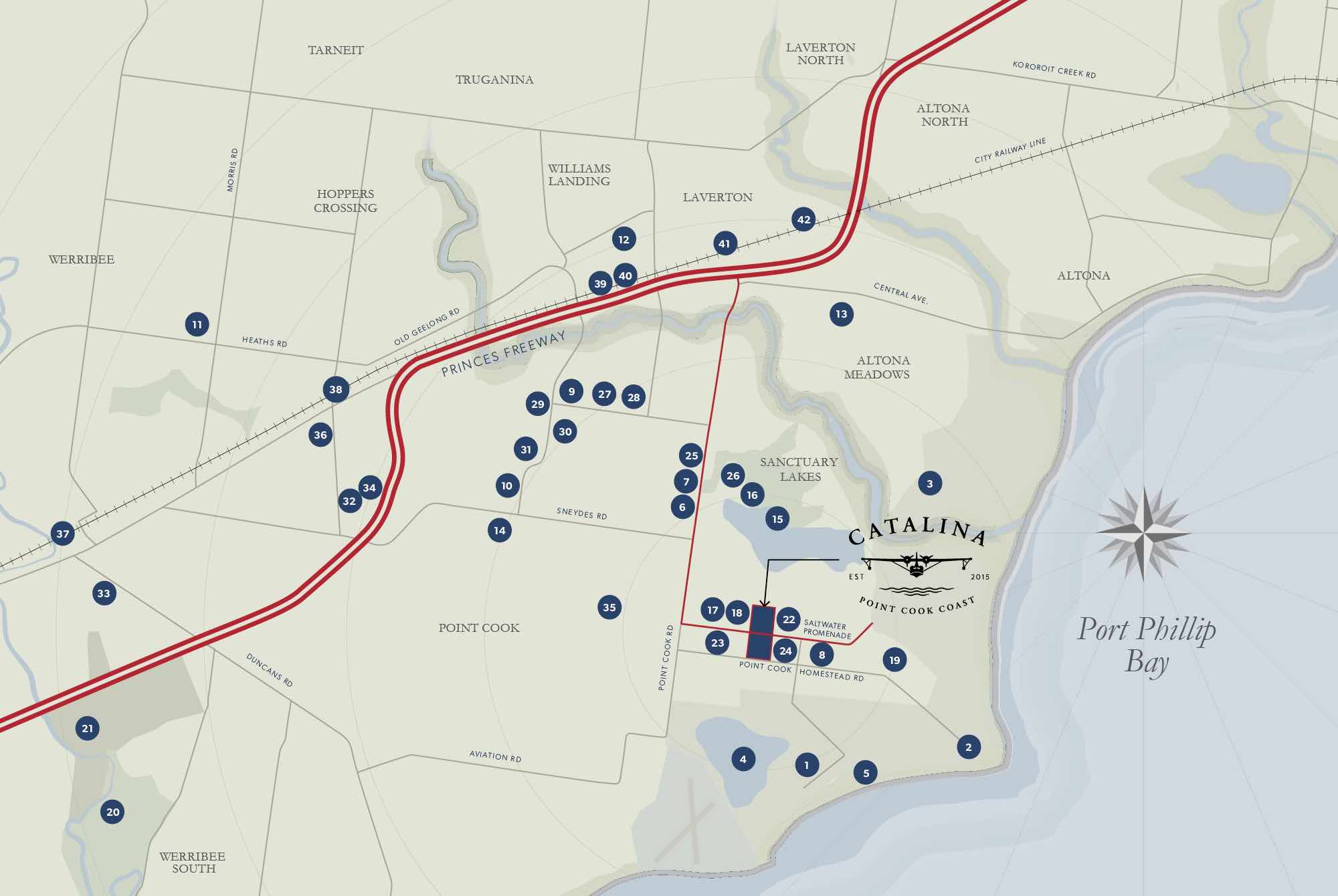 Catalina Estate - Point Cook Location map