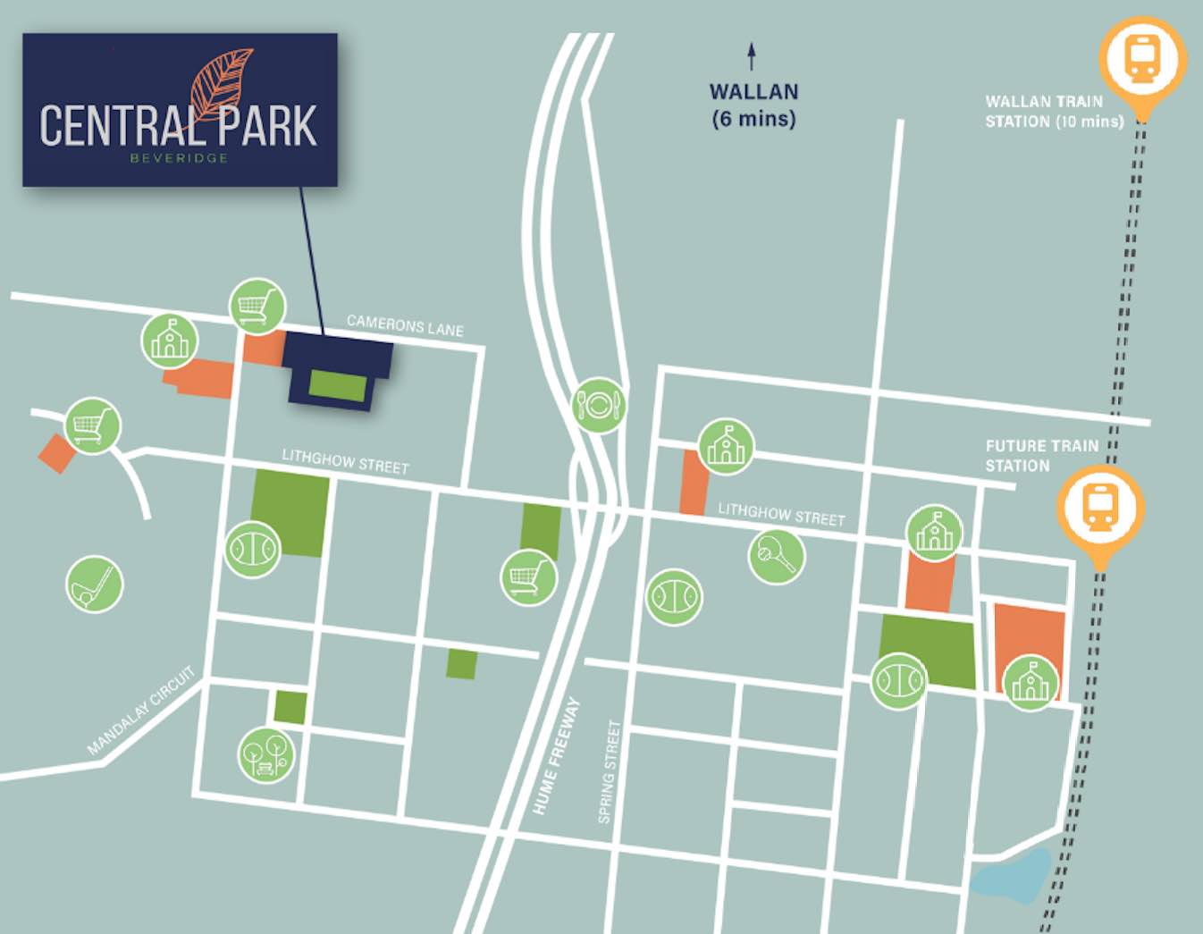 Central Park Estate - Beveridge Location map