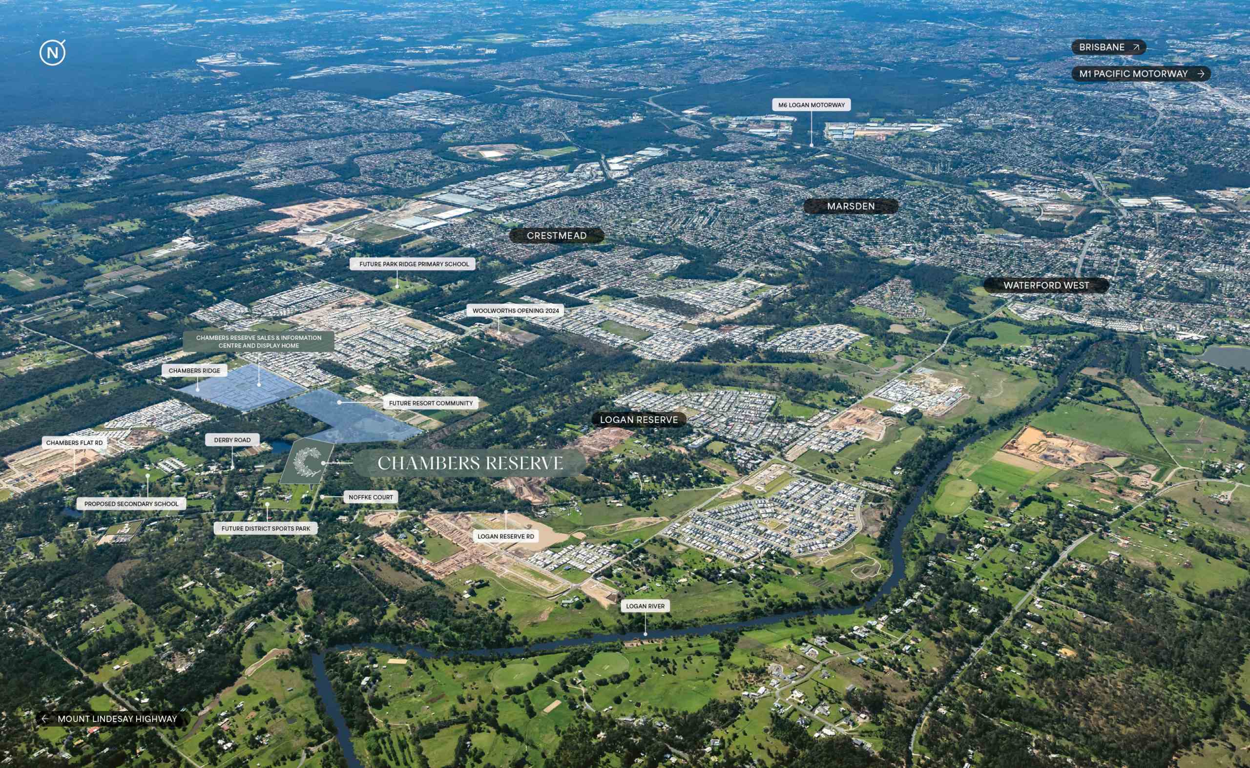 Chambers Ridge Estate - Logan Reserv Aerial