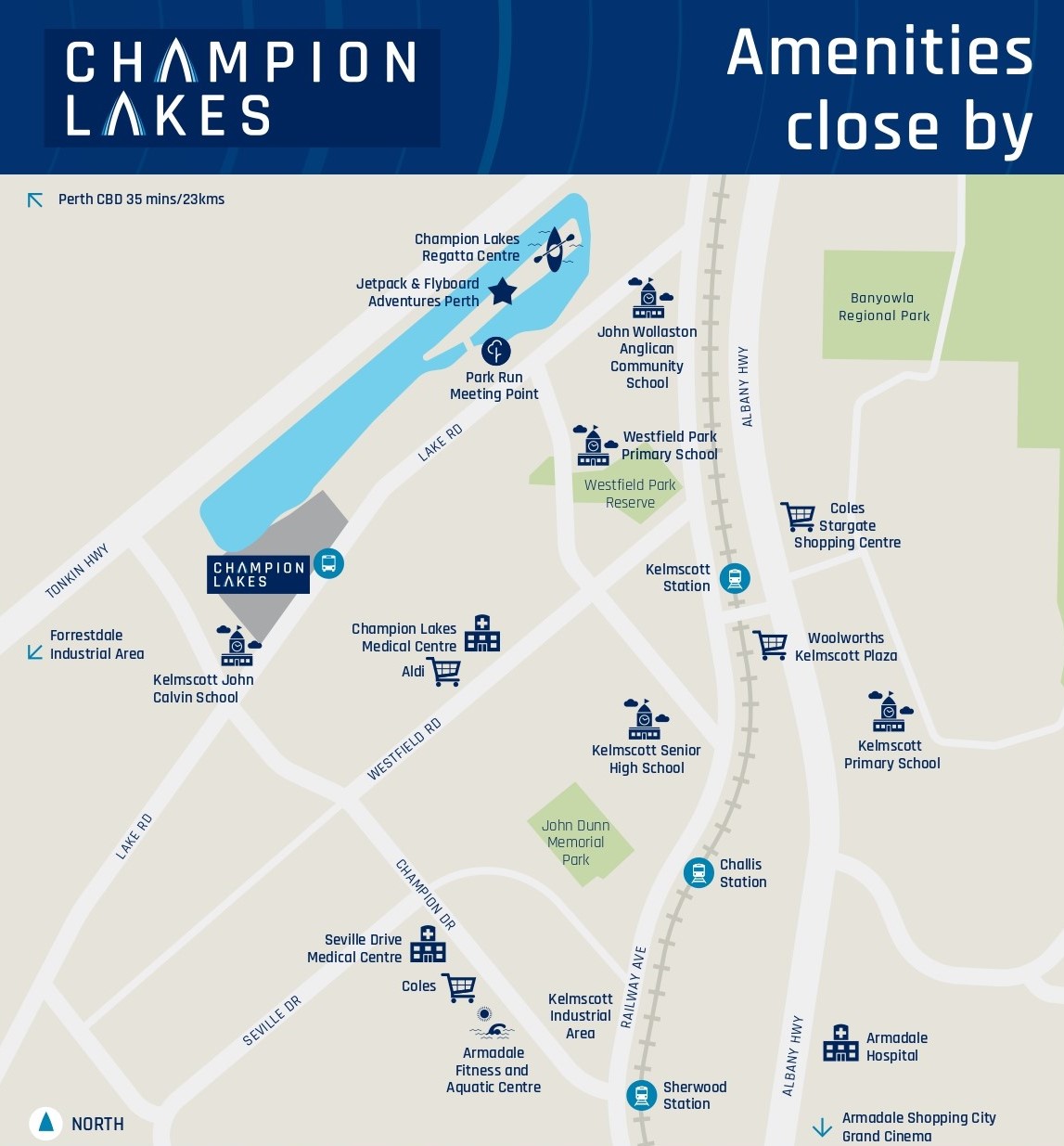 Champion Lakes Estate - Champion Lakes Location Map