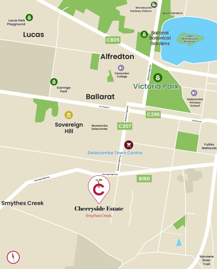 Cherryside Estate - Smythes Creek Location Map