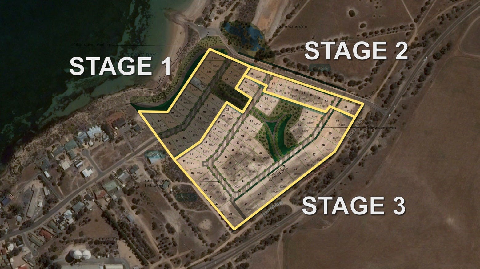 Clearwater Cove Estate - Streaky Bay Aerial