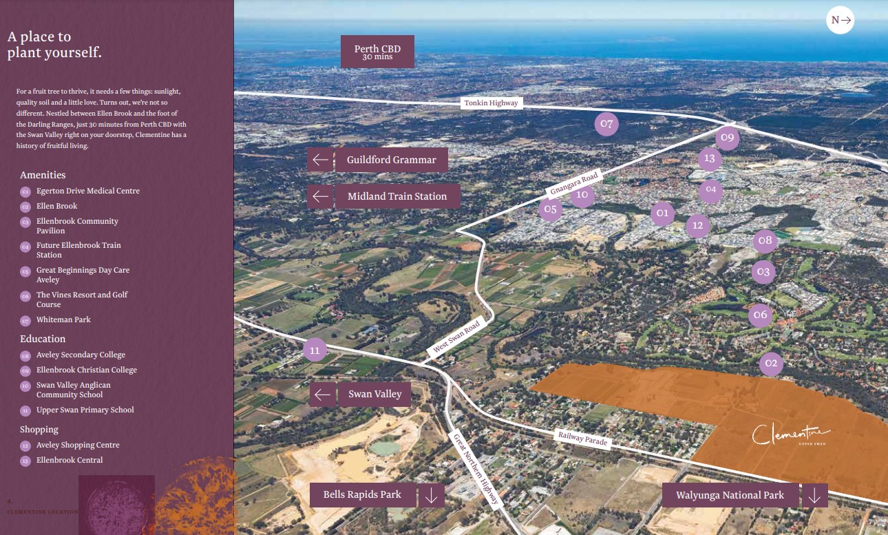 Clementine Estate - Upper Sw Location Map