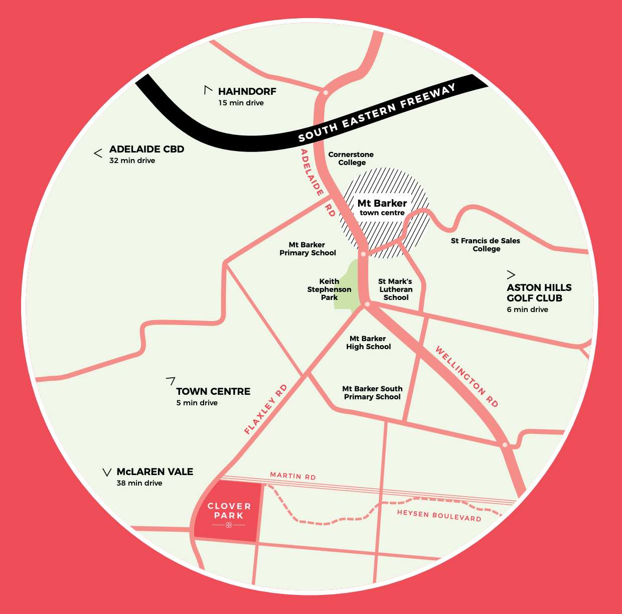 Clover Park Estate - Mount Barker Location map