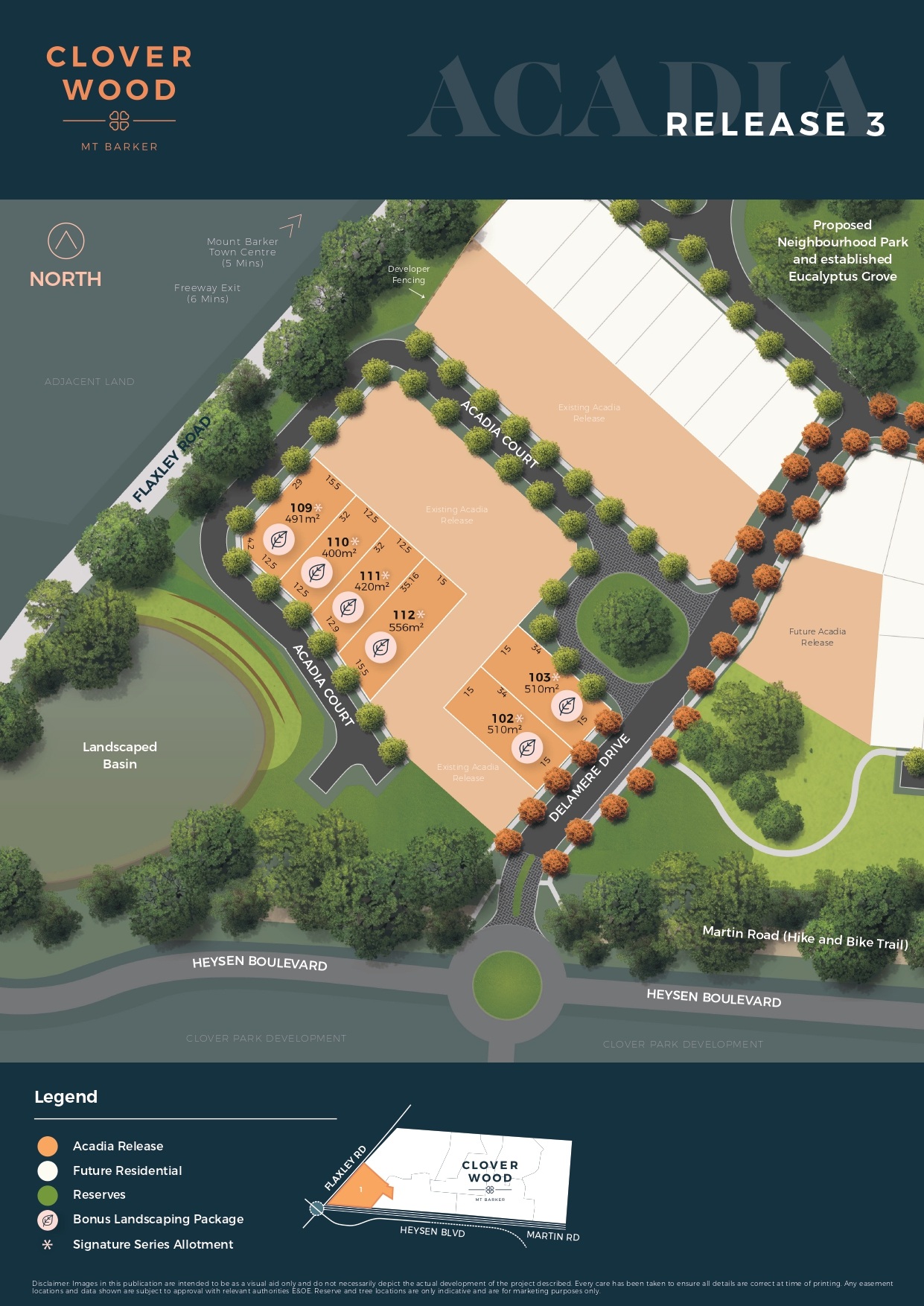 Clover Wood Estate - Mount Barker Release Map