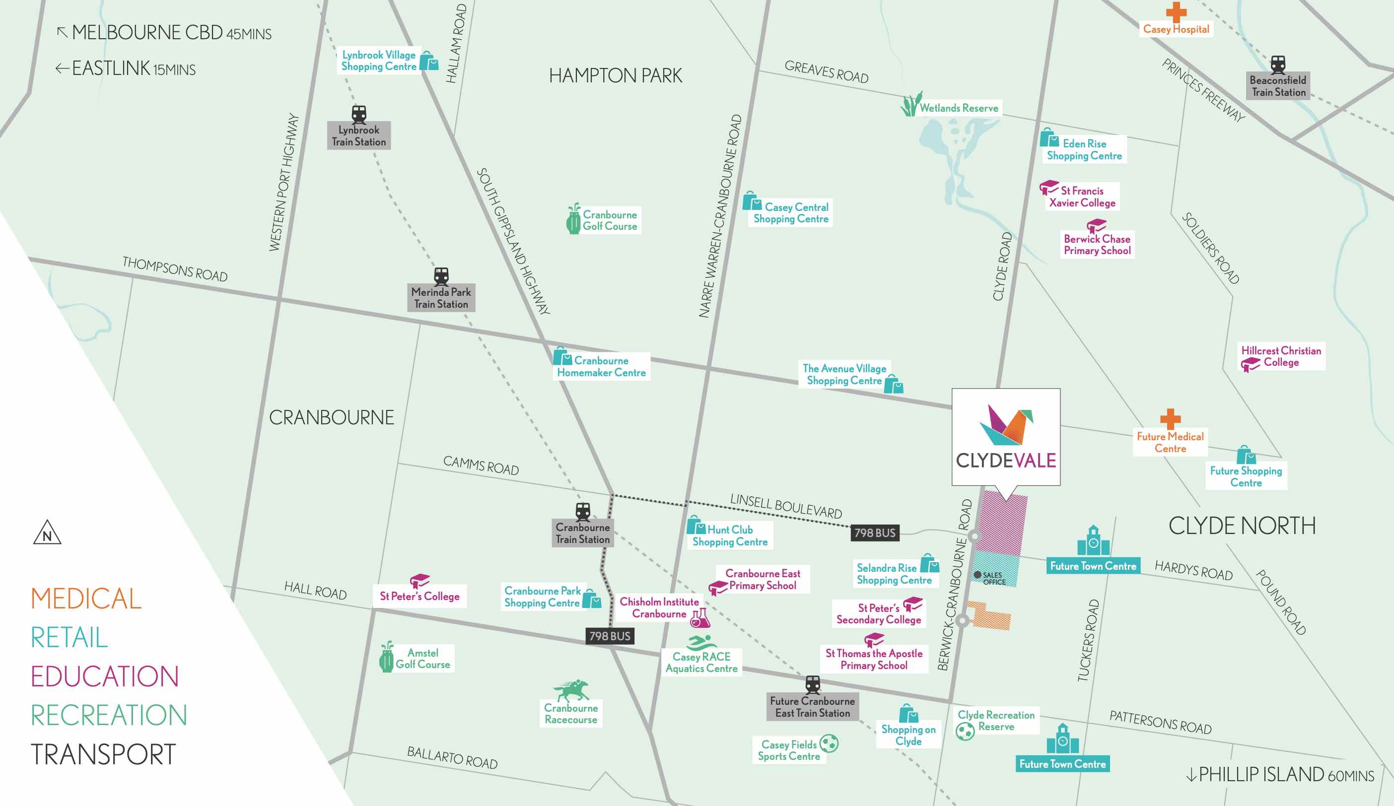 Clydevale Estate - Clyde North Location map