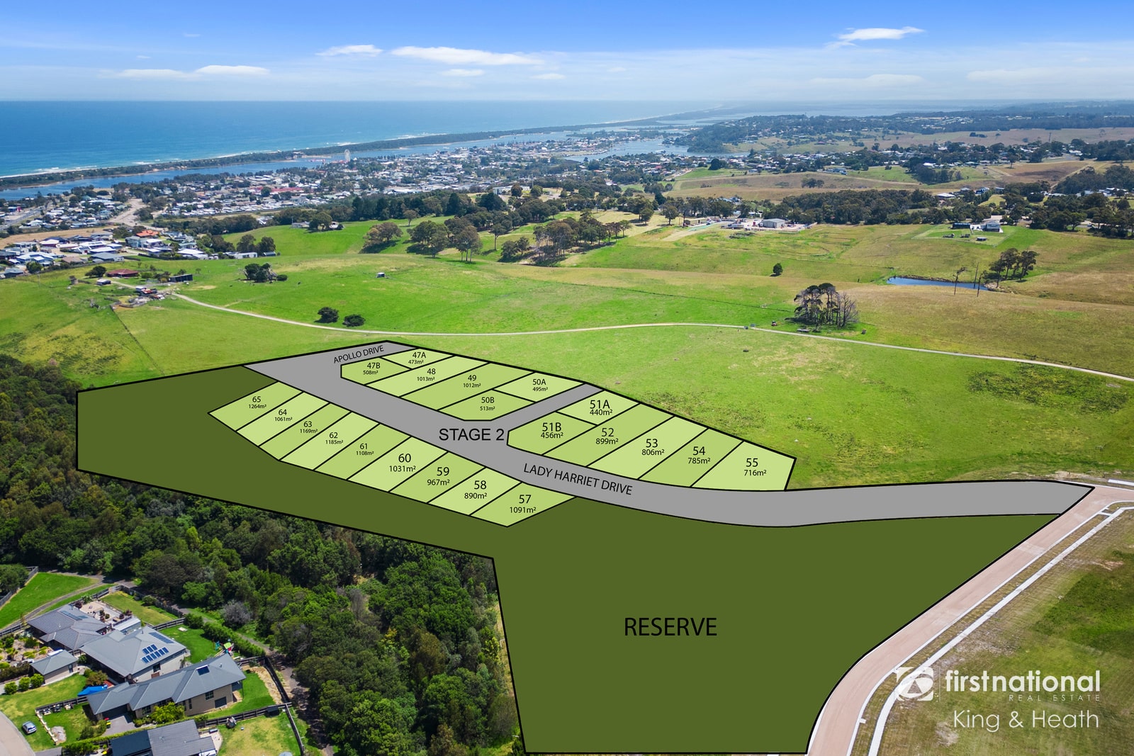 Coastal View Estate - Lakes Entrance Aerial