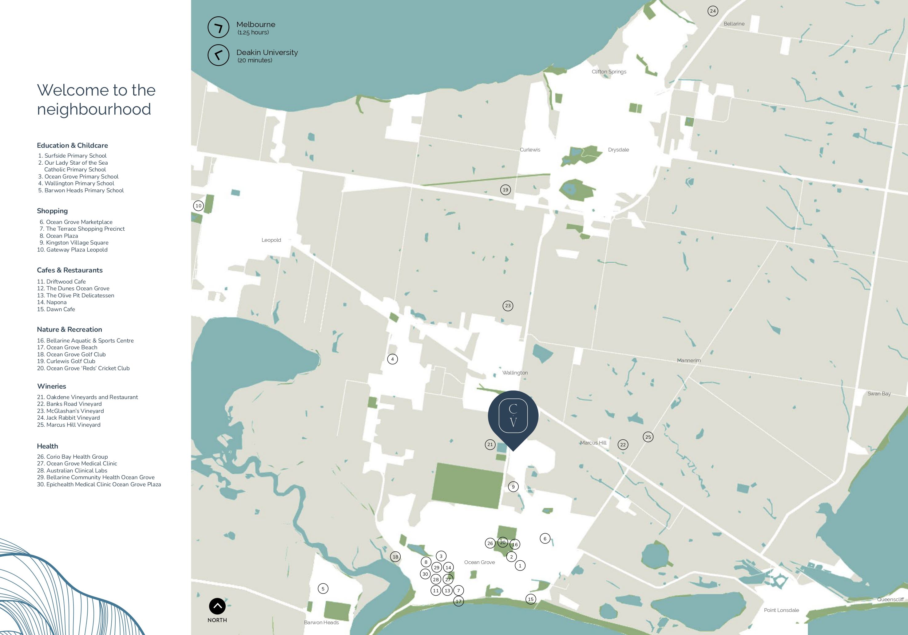 Coastal Vines Estate - Ocean Grove Location Map