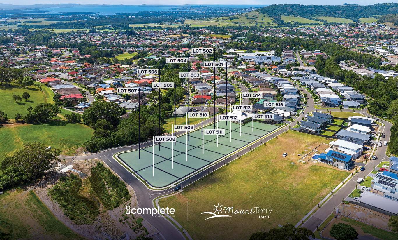 Complete by McDonald Jones Homes at Mount Terry - Albion Park Aerial